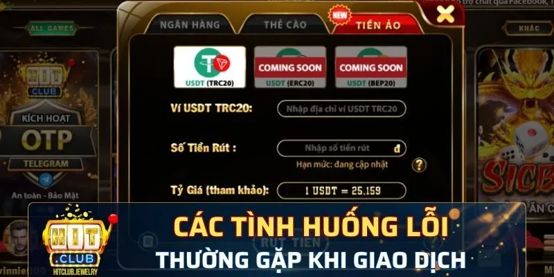 Các tình huống lỗi mà người chơi thường gặp khi giao dịch